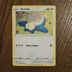 Snorlax 206/264 SWSH Fusion Strike Pokemon Card TCG NM 2021 - Image 1