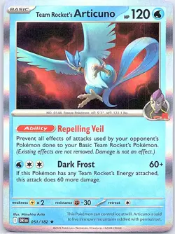 Team Rocket's Articuno 051/182 Holo SV10: Destined Rivals - Pokemon Card - NM - Image 1
