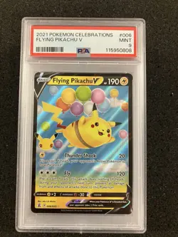 POKEMON CARD FLYING PIKACHU V 6 CELEBRATIONS #6 GRADED PSA 9 MINT #006 006 - Image 1
