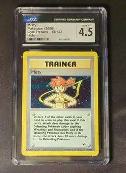 Pokemon Card Holo Misty 18/132 Cgc 4.5 Gym Heroes Trainer - Image 1