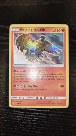 Shining Ho-Oh SM70 Black Star Promo 2017 Holo SHINY Pokemon Card TCG HP Played - Image 1