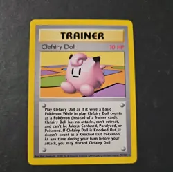NM CLEFAIRY DOLL 70/102 - 4TH PRINT 1999-2000 Rare BASE SET Pokemon Card - Image 1