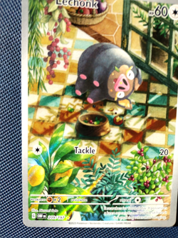 Lechonk Pokemon TCG Sv03: Obsidian Flames Holo Illustration Rare Card 209/197 NM - Image 1