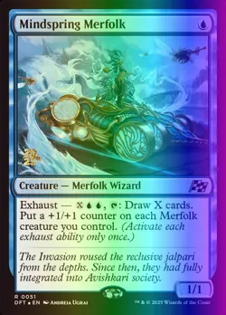 MTG Magic the Gathering Mindspring Merfolk (51s/159) Aetherdrift Promos LP FOIL - Image 1
