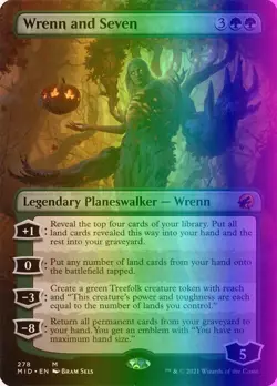 MTG Wrenn and Seven (278/553) Innistrad Midnight Hunt LP FOIL - Image 1