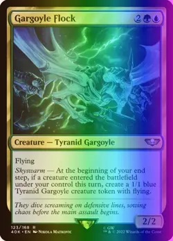 MTG Gargoyle Flock (123u/658) Warhammer 40,000 LP FOIL- SURGE - Image 1
