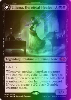 MTG Liliana, Heretical Healer (1/11) Commander Collection Black LP FOIL - Image 1