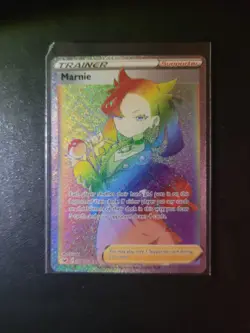 Pokemon Card - Marnie (Rainbow) Sword & Shield Base Set 208/202 Secret Rare Nm+ - Image 1
