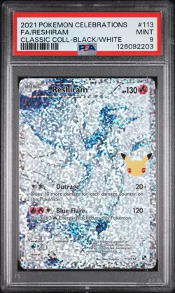2021 POKEMON CELEBRATIONS CLASSIC COLLECTION #113 FULL ART/RESHIRAM PSA 9 - Image 1