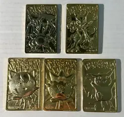 5 1999 Burger King Pokemon 23K Gold Plated Cards - Image 1