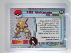 ALAKAZAM 2000 TOPPS CHROME POKEMON TV ANIMATION EDITION #65 B Q2371 - Image 2