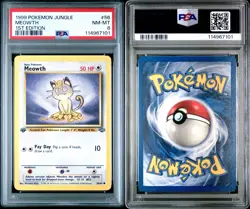 1999 POKEMON JUNGLE MEOWTH 1ST EDITION PSA 8 NM-MINT #56 - Image 3