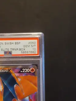 PSA 10 GEM MINT 2020 Pokemon Champion's Path ETB Promo Charizard V SWSH050 - Image 3
