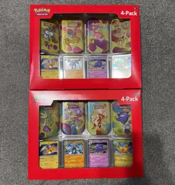Pokemon TCG 151 Mini Tins 4 Pack + 4 Promos Sealed Sams Club Exclusive Set Of 2 - Image 2