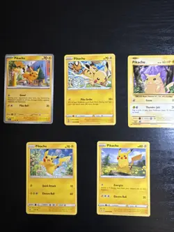 Pokemon TCG Pikachu Lot 5 Cards Common and Uncommon Near Mint - Image 1