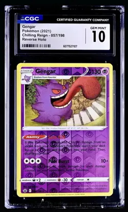 Pokemon 2021 Chilling Reign Gengar Reverse Holo 057/198 CGC 10 Gem Mint POP 8 ✨✨ - Image 1