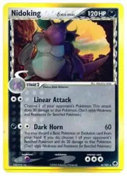 Moderately Played Nidoking (Delta Species) - 6/101 - Holo Rare Pokemon Dragon Fr - Image 1