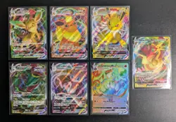 Pokemon TCG VMAX Lot of 7: Leafeon, Flareon, Jolteon, Mew, Rayquaza - Near Mint - Image 1