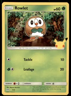 Pokemon TCG Rowlet Other - McDonald's Collection 2021 #7 Holo - Image 1