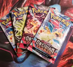 Pokemon TCG Scarlet &Violet Obsidian Flames Sealed Booster Pack Lot of 4 - Image 1