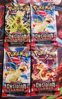 Pokemon TCG Scarlet &Violet Obsidian Flames Sealed Booster Pack Lot of 4 - Image 2