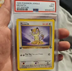 MEOWTH #56 PSA 9 1999 POKEMON WOTC JUNGLE 1ST EDITION - Image 1