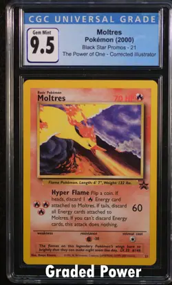 Promo Moltres Black star promo corrected illustrator CGC 9.5 (0399) #21 Pokemon - Image 1
