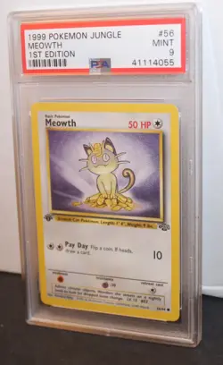PSA 9 MINT 1999 POKEMON JUNGLE 56 MEOWTH #56 1ST EDITION ENGLISH - Image 2