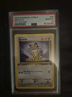 PSA 10 MEOWTH 56 1ST EDITION JUNGLE 1999 POKEMON - Image 1