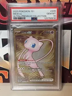 PSA 10 GEM MINT Mew Ex 205/165 GOLD METAL Ultra Premium PROMO Pokemon Card 154 - Image 1