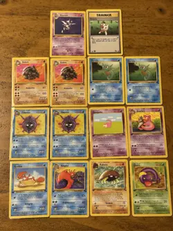 1999 Pokemon Fossil Set First Edition Haunter Kabuto 14 Cards Vintage TCG WOTC - Image 1