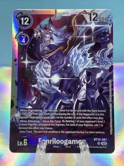 Digimon Card Game Fenriloogamon Blast Ace Super Rare Foil Card #BT14-081 - Image 1