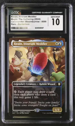 KWAIN, ITINERANT MEDDLER Bloomburrow Borderless Rare CGC 10 MTG - Image 1