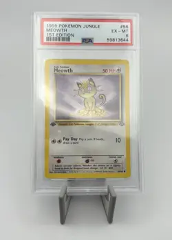 1999 Pokemon Jungle 1st Edition #56 Meowth PSA 6 - Image 1