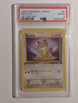 Meowth 56/64 PSA 2 POP 6 1st Edition 1999 Pokemon Jungle Base Set Cert: 54923446 - Image 1