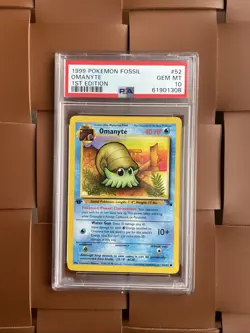 1999 Pokemon Fossil Omanyte #52 1st Edition PSA 10 TCG - Image 4