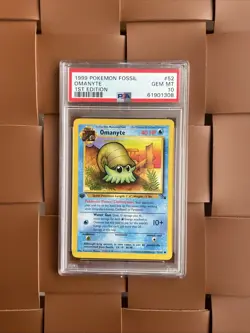 1999 Pokemon Fossil Omanyte #52 1st Edition PSA 10 TCG - Image 5
