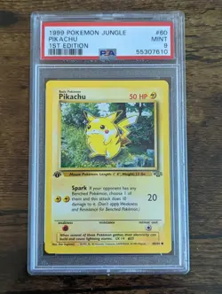 1999 Pokemon Jungle 1st Edition PIKACHU #60 - PSA 9 Mint! - Image 1