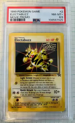 Pokemon Electabuzz Black Star Movie Promo #2 PSA 8.5 NM - MT+ - Image 1