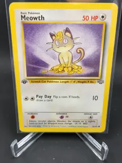 Pokemon Meowth 56/64 Jungle 1st Edition MP - Image 1