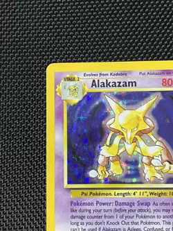 Alakazam 001/102 Base Set Holo Moderately Played Rare MP Pokemon 1999 - Image 2