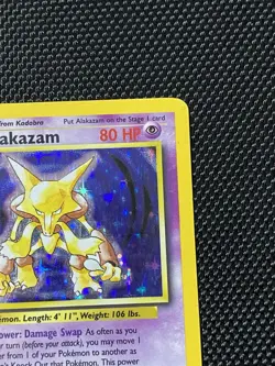 Alakazam 001/102 Base Set Holo Moderately Played Rare MP Pokemon 1999 - Image 3