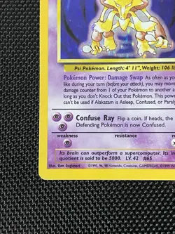 Alakazam 001/102 Base Set Holo Moderately Played Rare MP Pokemon 1999 - Image 5