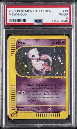 2002 POKEMON EXPEDITION #19 MEW-HOLO PSA 2 - Image 1