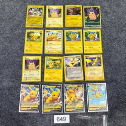 Pikachu Pokemon Card Lot 16 Cards Mix Holo V Flying Pikachu V Detective Pichu - Image 1