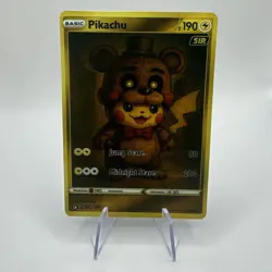 Five Nights at Freddy’s - Freddy Fazbear x Pikachu Custom Pokemon Fan Art Card - Image 1