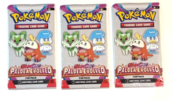3 x S&V Paldea Evolved - Fun Packs - 3 Pokemon Cards each pack - Factory Sealed - Image 1