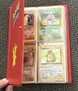 Vintage Pokemon Binder Collection Pikachu Holo Card Lot - Image 1