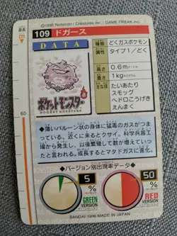 Koffing 109 Pokemon Card Carddass 1996 RED BANDAI Very Rare Japanese - Image 2