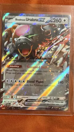 Pokemon TCG Bloodmoon Ursaluna EX Twilight Masquerade Card 141/167 - Image 1